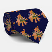 Cravate à fleurs tropicales orange (Roulé)