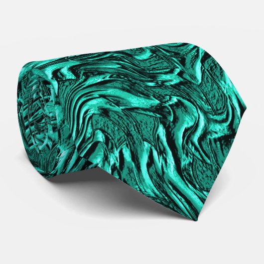 Cravate A l'air d'une peinture texturée en vert jade (Roulé)
