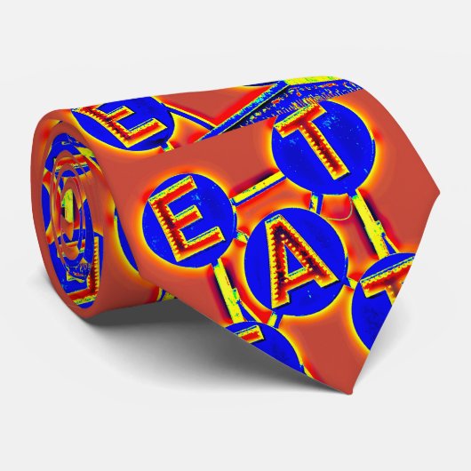 cravate à manger bleu rouge (Roulé)