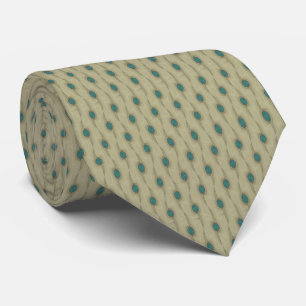 Cravate à motif de gros points turquoise Signature