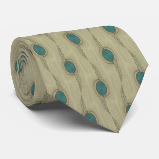 Cravate à motif de gros points turquoise Signature (Roulé)