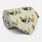 Cravate à motif de poulets de ferme (Roulé)