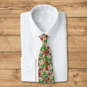 Cravate à motif de vigne de fraise