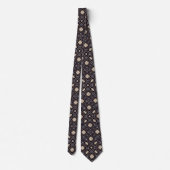 Cravate à motif diamant bleu clair, marron et tan (Dos)