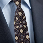Cravate à motif diamant bleu clair, marron et tan