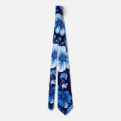 cravate à motif floral bleu (Dos)