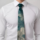 Cravate à motif floral bleu clair Décontracté