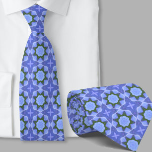 Cravate à motif géométrique bleu artistique modern