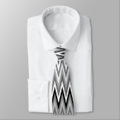 Cravate à motif noir et blanc en zigzag (Attaché)