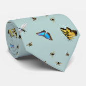 Cravate à motif papillons et abeilles (Roulé)