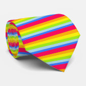 Cravate à motif rayé à arc-en-ciel clair (Roulé)