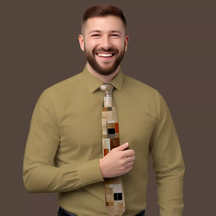 Cravate à motif rectangulaire géométrique