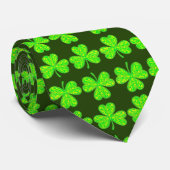 Cravate à motif trèfle vert (Roulé)