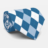 Cravate à motifs de losanges bleue et blanche (Roulé)