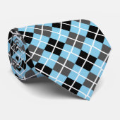 Cravate à motifs de losanges de bleu de ciel, de (Roulé)