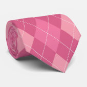 Cravate à motifs de losanges rose (Roulé)