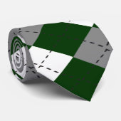 Cravate à motifs de losanges verte, grise et (Roulé)