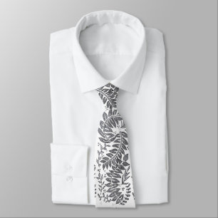 Cravate à motifs gris et blanc