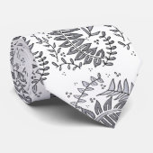 Cravate à motifs gris et blanc (Roulé)