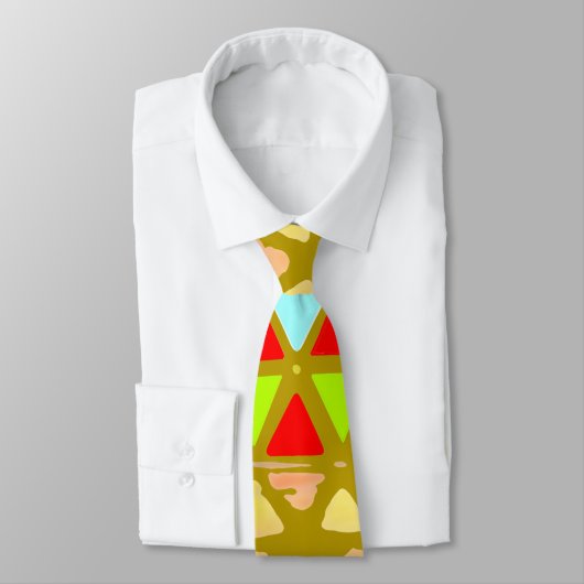 Cravate à motifs pyramidaux colorés (Attaché)