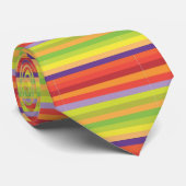 Cravate à motifs rayures d'art coloré rétro (Roulé)