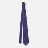Cravate à plumes de paon violet bleu (Dos)