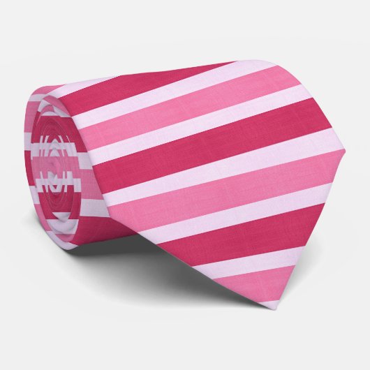 Cravate à pointes rose et blanc (Roulé)