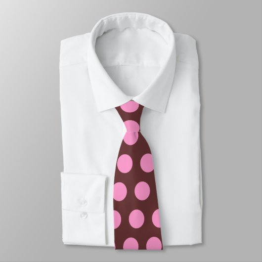 Cravate à points Polka Brown et rose (Attaché)