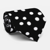 Cravate à points Polka noirs et blancs (Roulé)