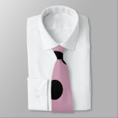 Cravate à points Polka (rose et noir) (Attaché)