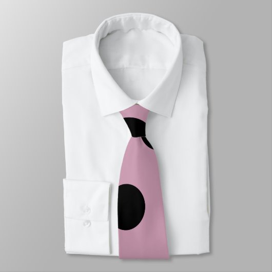 Cravate à points Polka (rose et noir) (Attaché)