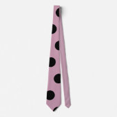 Cravate à points Polka (rose et noir) (Devant)