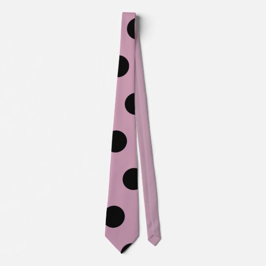 Cravate à points Polka (rose et noir) (Devant)