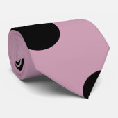 Cravate à points Polka (rose et noir) (Roulé)