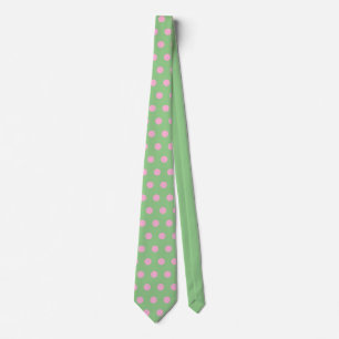 Cravate à points Polka (Sage Green & Pastel Pink)