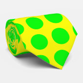 Cravate à pois vert citron (Roulé)