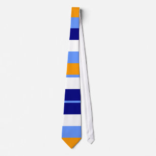 Cravate à rayures bleu/orange/blanc