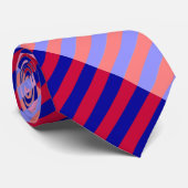 Cravate à rayures bleu rose et rouge (Roulé)