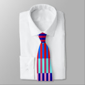 Cravate à rayures bleu rose et rouge (Attaché)
