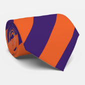 Cravate à rayures diagonales d'orange et de raisin (Roulé)