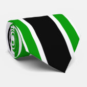 Cravate à rayures noir et blanc vert (Roulé)