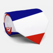 Cravate à rayures rouge blanc et bleu (Roulé)