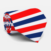 Cravate à rayures rouge blanc et bleu (Roulé)