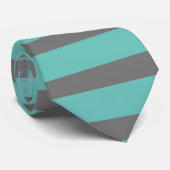 Cravate à rayures turquoise et grise (Roulé)