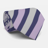 Cravate à rayures violettes/grises pour hommes (Roulé)