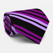 Cravate à rayures violettes noir (Roulé)