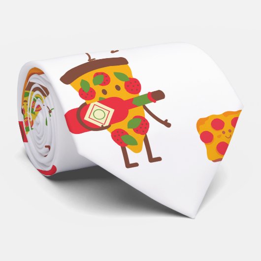 Cravate à thème pizza (Roulé)