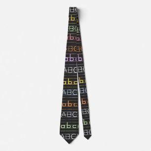 Cravate ABC Alphabet Motif Design Hommes