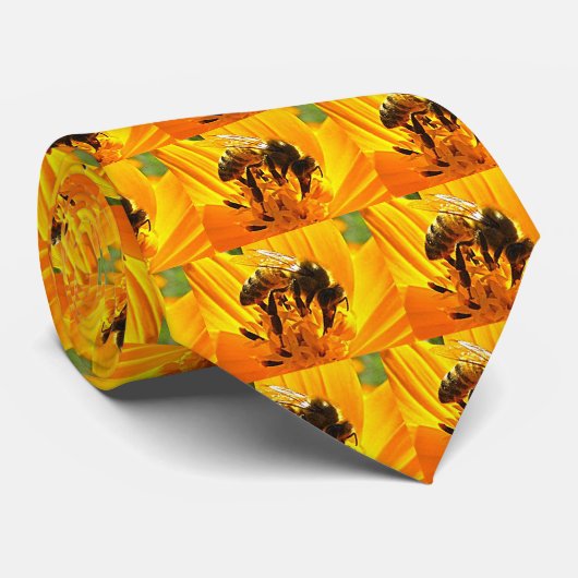 Cravate Abeille sur une fleur (Roulé)