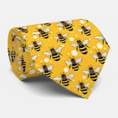 Cravate Abeilles de miel Motif Jaune (Roulé)